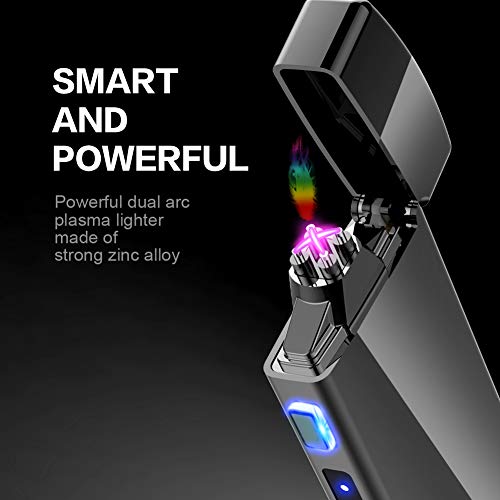 Encendedor eléctrico plasma recargable dual con indicador LED miniatura 2