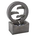 Pure Garden Outdoor Water Fountain - 4 Tier Polyresin Water Fountain Outdoor with LED Lights - 18.5in Decorative Water Feature for Outdoor Decor