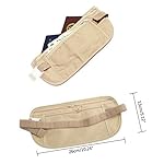 Upgraded Money Belt for Travel Hidden RFID Security Pouch Anti-Theft Passport Fanny Pack for Men & Women Present Gift money pouches for cash small travel money pouch under clothes for men Khaki - Image 2