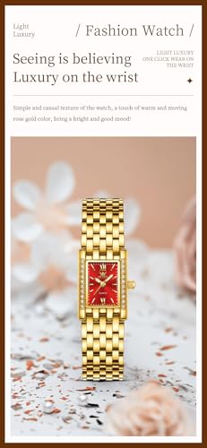 Image of OLEVS Watch for Women Stylish Analog Quartz Luxury Gold Stainless Steel Strap Diamond Black Dial Elegant Casual Ladies Watch