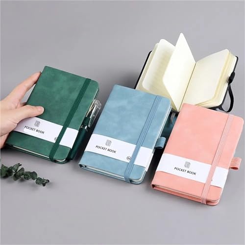 CSSHNL Carnet Cuir Mini agenda A6/A7, carnet portable, bloc-notes de poche créatif, liste de tâches, agenda hebdomadaire, papeterie scolaire et de bureau(Blue-A7) – vue 5