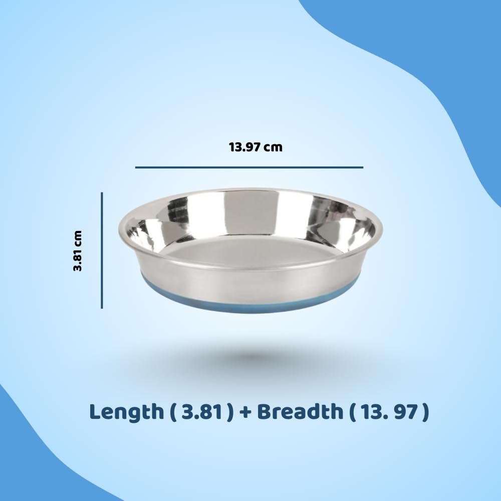 BearHugs Stainless Steel Pet 240 ml Bowl for Dogs & Cats | Anti-Skid Non-Slip Food & Water Bowl | Rust Resistant, Durable & Easy to Clean | Puppy & Kitten Feeding Bowl 3
