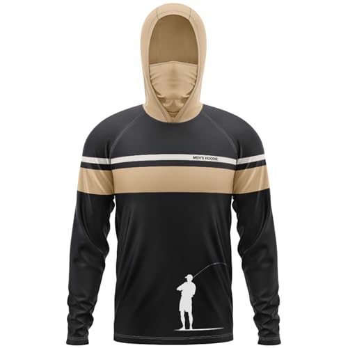 XRLQZH Men's UPF 50 Performance Fishing Shirt Maglia Pesca Anti UV Uomo,Protection And Built-in Face Mask, Ideal for Fishing (Typ-3,4XL)