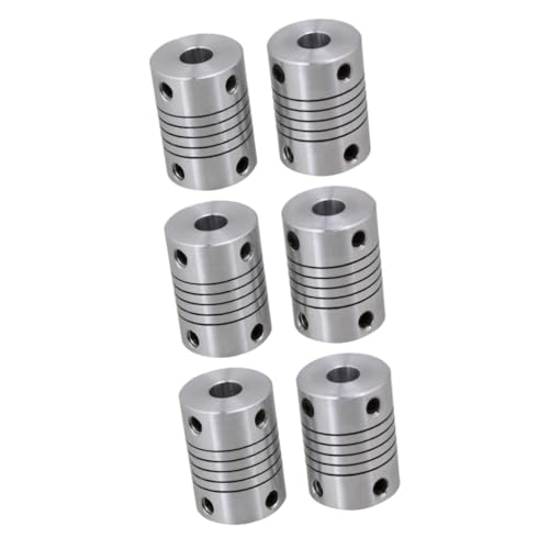 Gatuida 6pcs Printer Flexible Coupling Stainless Steel Shaft Connector for Stepper Motors Joint for Enhanced Performance