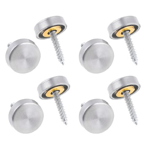Aexit Wardrobes Mirror Quality Parts 19mm Diameter Silver Tone Round Cap Screw Nails 8 Pcs Model:62as61qo298