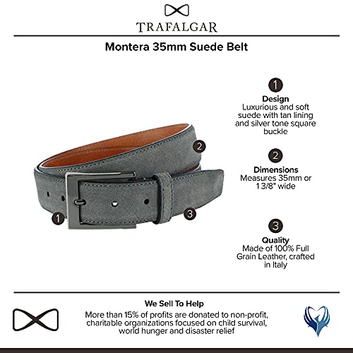 Trafalgar Men's Montera 35mm Suede Belt2