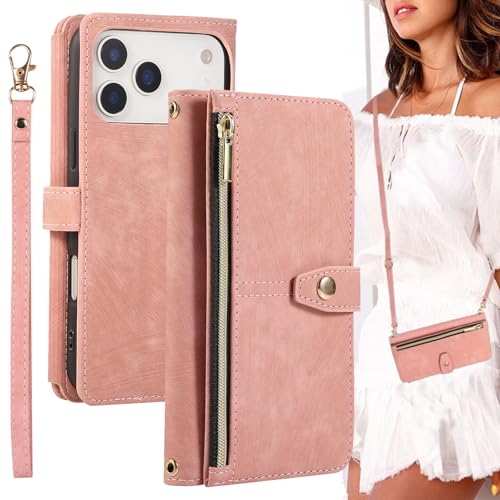 BonwFzin For IPhone 17 Pro MAX �P�[�X �蒠�^ �V�����_�[ �K�p �y �X�g���b�v ��{�����z �A�C�t�H��17�v���}�b�N�X �V�����_�[�P�[�X IPhone17ProMAX �蒠 �X�}�z�P�[�X �X�g���b�v�z�[���t�� �o�b�O �}�O�l