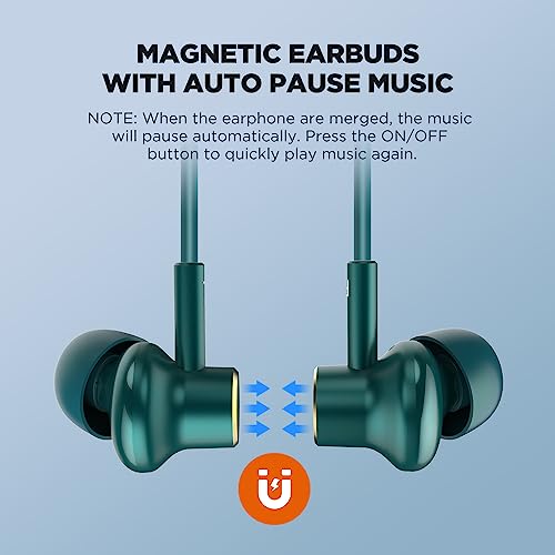 Htc 2023 Neckband Headphones Bluetooth 5.3 Noise Cancelling Earbuds, Magnetic Stereo Earphones With Hall Function For Calling, Exercising -10Mm Drivers/Game Modes/16H Playtime/Ipx5 Waterproof #TOP5