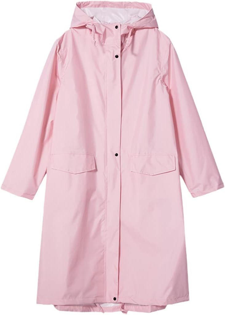Women Long Raincoat Waterproof Rain Jacket With Hood