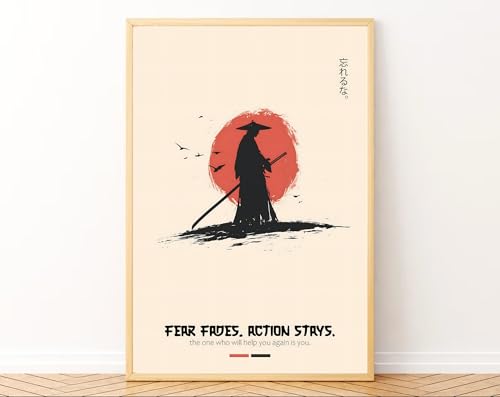 Image of Gamya Framed Japan Samurai Theme Motivational Quote Posters For Office, Living Room, Bedroom Wall Decor - Aesthetic Room Decor (13x19 Inches) (Samurai 2)