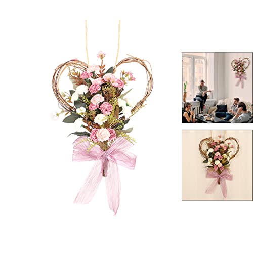 Simulation de cœur de fleur en rotin haut de gamme pour décoration murale chic