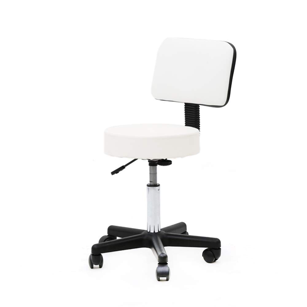 FCSFSF Round Bar Chair Household Light Luxury Lift Bar Chair Cashier Counter Modern Simple Rotating Adjustable Hairdressing Stool Back is White