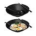 Kimi Cuisine Ramen Bowl Set of 2, 8pcs Total with Chopsticks, Black Melamine Bowls with Soup Ladle Spoons, Saucer Cups and Large 37 oz