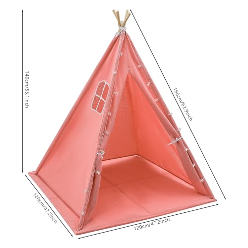 Tente tipi pour enfant pliable pour optimiser l'espace de jeu rose - 5