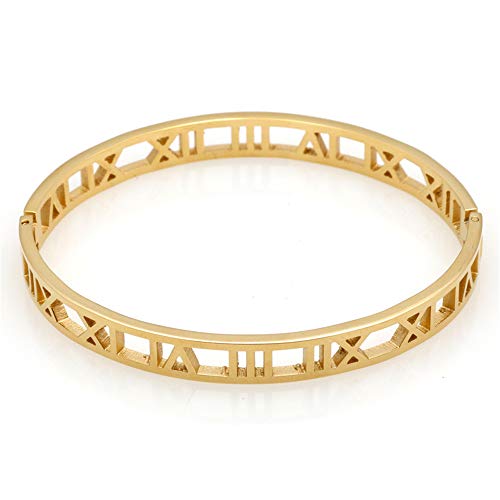 Roman Numeral Series Hollow Carved Bracelet - Fashionable Women's Three-Color Roman Bracelet