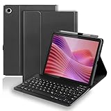 KTOITION Tastatur Hülle für Lenovo Tab 10.1 Zoll 2025, Bluetooth Magnetisch Abnehmbarer QWERTZ Keyboard für Lenovo Tab 10.1 Zoll 2025 (TB311FU/TB311XU) (Schwarz)