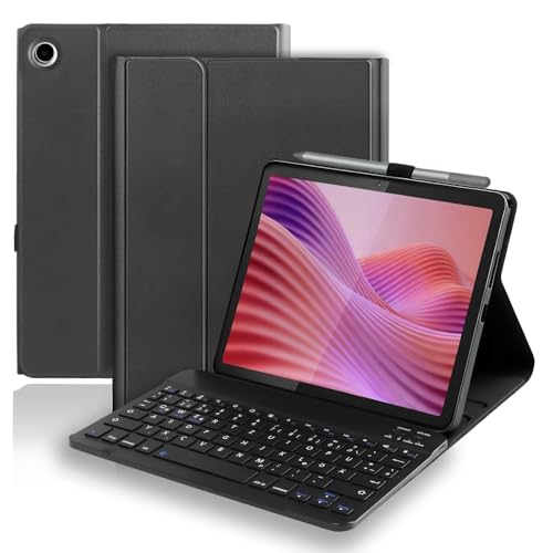 KTOITION Tastatur Hülle für Lenovo Tab 10.1 Zoll 2025, Bluetooth Magnetisch Abnehmbarer QWERTZ Keyboard für Lenovo Tab 10.1 Zoll 2025 (TB311FU/TB311XU) (Schwarz)