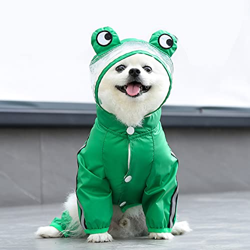 Apott Dog Raincoat With Hood Funny Pet Poncho With Reflective Strap Puppy Hoodie Slicker Clothes For Large Dogs (6Xl, Green Frog Style) #TOP3