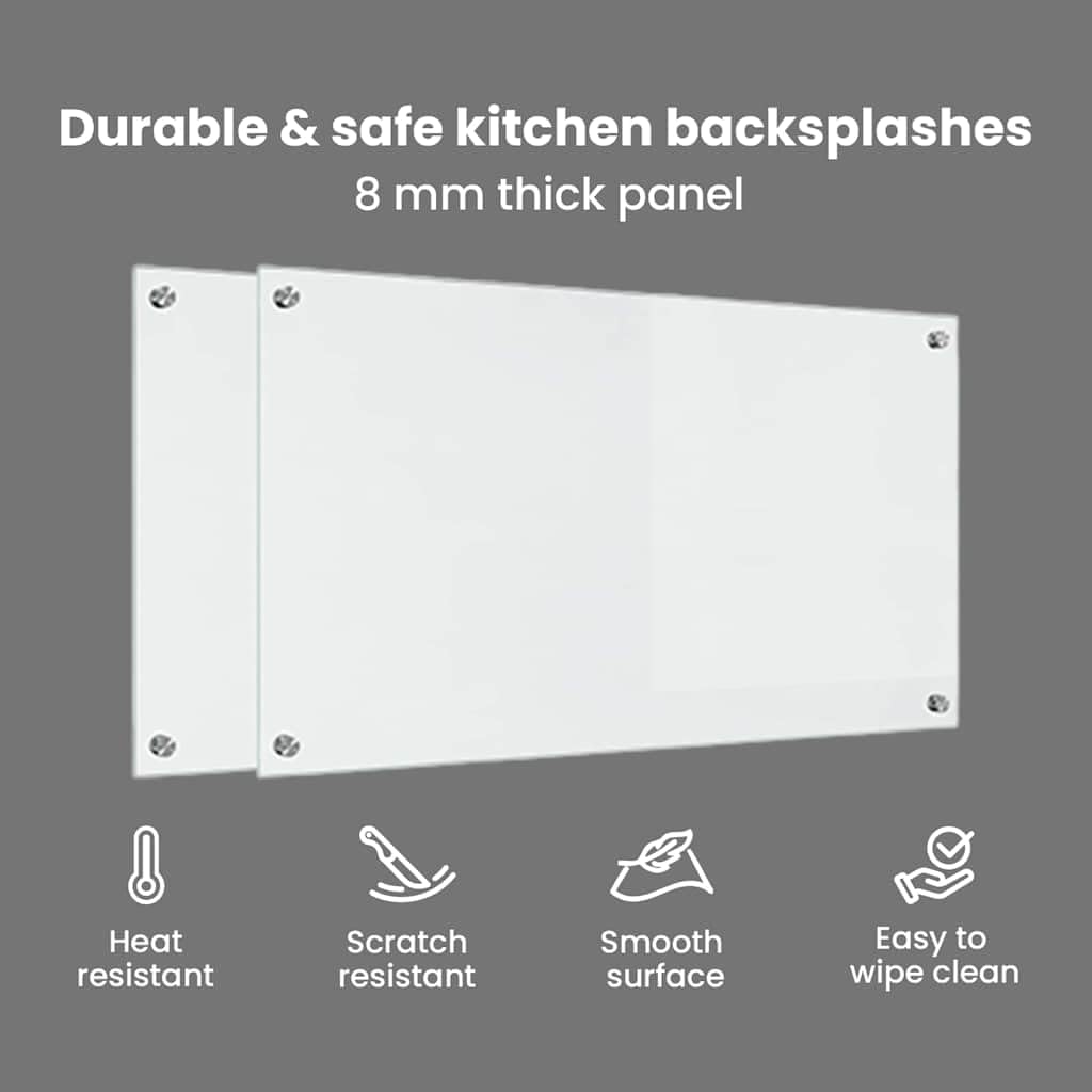vidaXL Schienale da Cucina 2 PCS Trasparente 90 x 50 cm, Design da Cucina alla Moda: Schienale in Vetro, Parete Resistente al Calore, estetica Moderna per la ristrutturazione