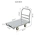 Heavy Duty 2-in-1 Steel Panel Truck Cart, 2200 LBS Capacity, Platform Dolly with 4 Side Handrails, Flatbed Lumber & Drywall Cart with 4x6 Rubber Swivel Casters for Loading and Storage