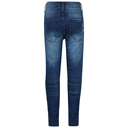 Boys Stretchy Jeans Ripped Knee Drape Panel Denim Pants Fashion Slim Fit Trousers New Age 5-14 Years2