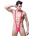 HNGPB Lot de 2 maillots de bain Mankini Borat String pour homme Déguisement pour enterrement de vie de garçon, rose rouge, Taille Unique