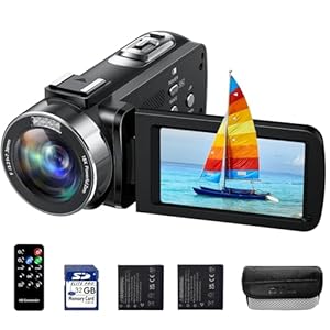 4K Camcorder Video Camera Handheld Camcorder Vlog Camera for YouTube 18X Digital Zoom 3” 270° Rotation Screen Vlogging Camera with 32G SD Card,Remote,2 Batteries,DV Bag