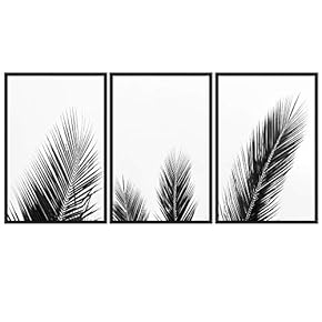 signwin 3 Piece Framed Canvas Wall Art Black...