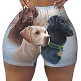 Design del prodotto: i nostri pantaloncini sportivi da donna con motivo labrador cani S presentano un design con cavallo che offre spazio per muoversi e previene lo sfregamento delle cosce, rendendoli adatti per l'allenamento o abbigliamento casual.