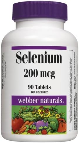 Webber Naturals Selenium, 200mcg, 90 Tablets x 5 Bottles