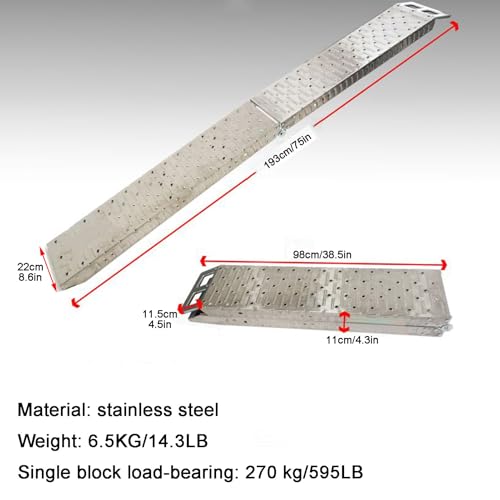 Rampa plegable de acero inoxidable 75 pulgadas 595 lbs miniatura 5