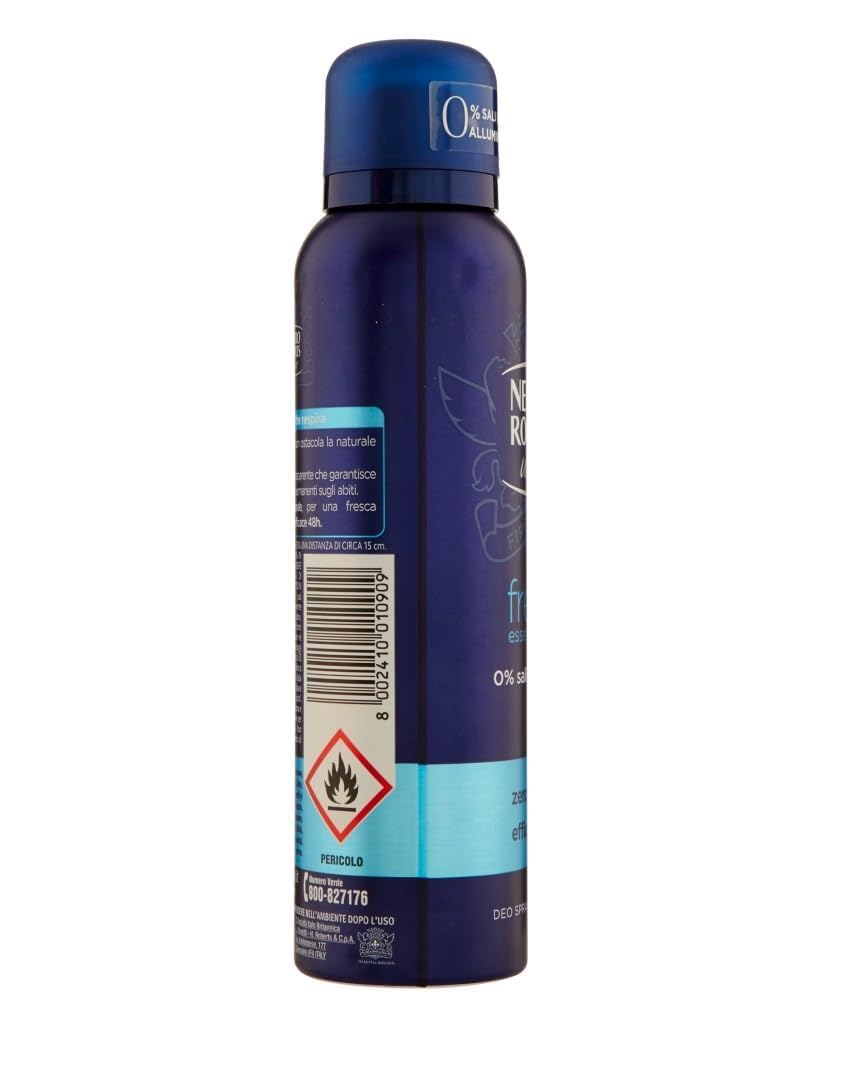 12 X Neutro Roberts Uomo Deodorant Spray Fresco Essenza Marina, 0% Aluminiumsalze, 48h Wirkung, 150 ml,+ Italy Shop Service Kostenloser Schlüsselanhänger