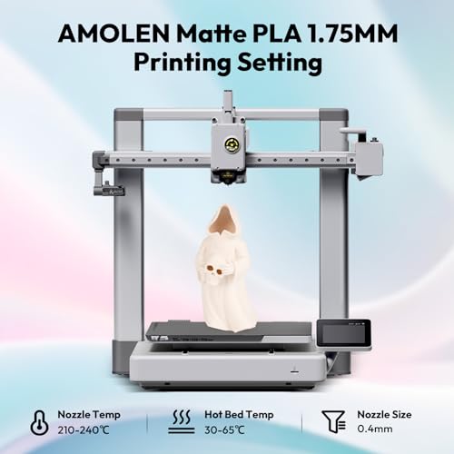 Image of AMOLEN Matte PLA Filament 1.75mm, Porcelain White 3D Printer Filament, Smooth Finish for Most FDM 3D Printing, Dimensional Accuracy + /- 0.02mm, 1kg Spool (2.2lbs)