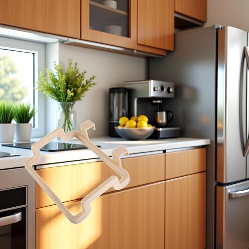 Image of Beige Over The Cabinet Garbage Bag Rack, Hanging Garbage Bags Holder Trash Bag Holder Rack for Kitchen Cabinets Doors and Cupboards, Kitchen Waste Bins, Trash, Recycling and Compost