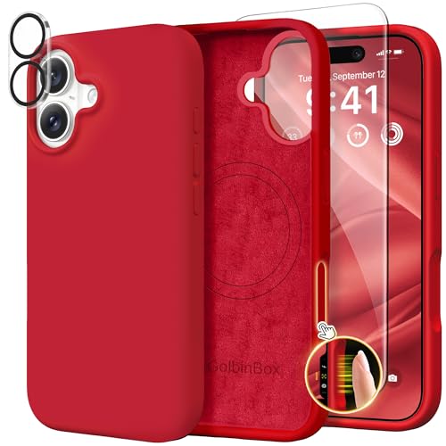 Image of GolbinBox Magnetic for iPhone 17 Case, Silicone Cover, Red