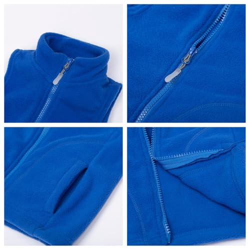Image of Mud Kingdom Boys Girls Polar Fleece Vest Jacket Ligntweight Plain Vest Full Zipper Sleeveless