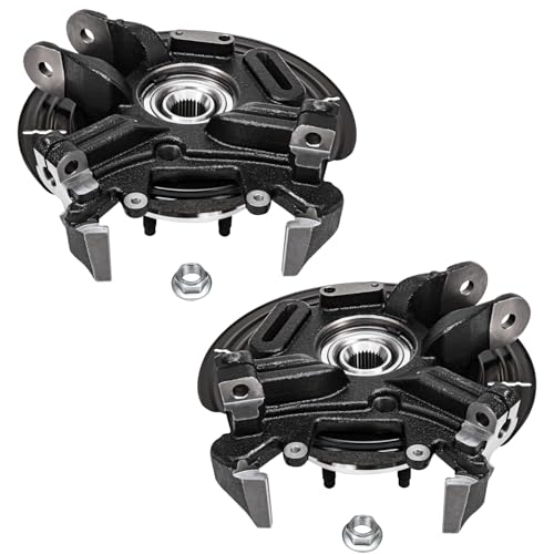 Image of Detroit Axle - Rear 2pc Steering Knuckles for 2002-2005 Ford Explorer Mercury Mountaineer, 2 Steering Knuckles & Wheel Hub Bearing Assembly 2003 2004 Replacement