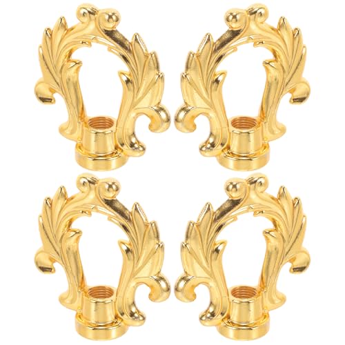 TOPPERFUN 4 Piezas Remates Decorativos para Lámpara de Pie y Lámpara de Mesa Remate de Metal en Color Dorado en Forma de Flor Accesorios para Pantalla de Decoración para Luz de Salón