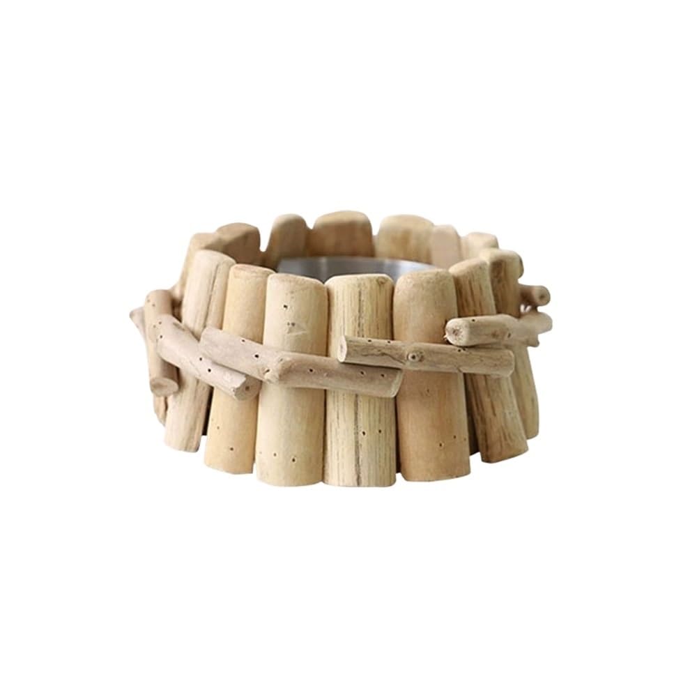 Indoor Decorative Wooden Ashtray Removable Stainless Steel Inner Liner Ashtrays Desktop for Room Restaurants Office Balcony Gardens etc for Desktop