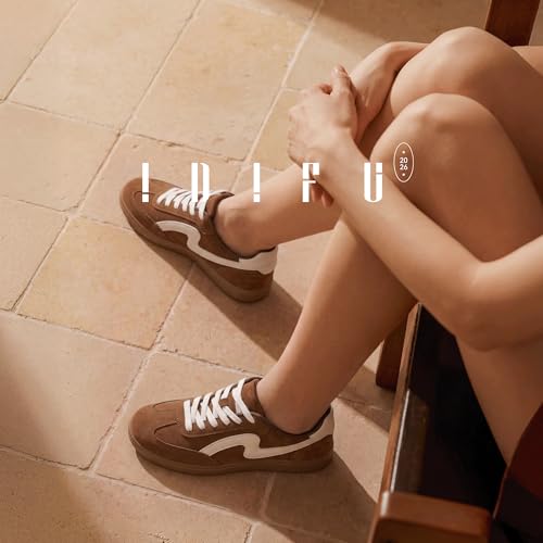 Image of IDIFU Womens Fashion Sneakers Comfortable Cute Casual Tennis Shoes | Non Slip Memory Foam Lightweight Trendy Retro Sneakers