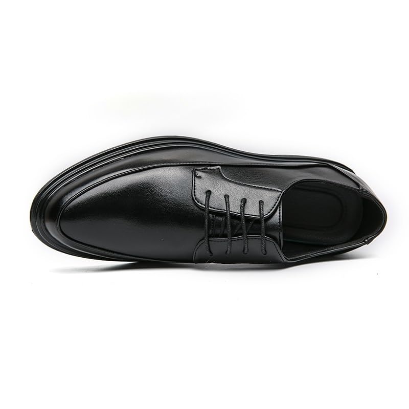 Men's Leather Oxford Dress Shoes Lace Up Pointed Toe Low Top Casual Evening Shoes for Business Wedding Formal and Smart Occasions3