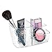 Price comparison product image iDesign 48350 Make Up Brush Holder, Structured Plastic Make Up Storage Caddy with 3 Differently Sized Compartments, Space Saving Dressing Table Organiser for Brushes and Makeup, Clear