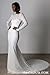 Women's Modest Mermaid Lace Wedding Dresses for Bride 2025 Elegant Bodycon Long Sleeve Boat Neck Bohemian Wedding Gowns Ivory US8
