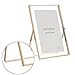 Gold 4x 6'' Floating Frame Set of 2, For Photo Sizes (2x3'', 3.5x 5'' up to 4x6'' ), Beautiful Metal Lace Edge Frames Adjustable Tabletop/Shelf Photo Frame, Classy Gift Choice for Wedding,