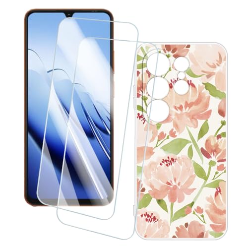 OAGELIM 2�Z�b�g �X�N���[���v���e�N�^�[ + �P�[�X Blackview Wave 10 (6.88 �C���`) �Ƃ̌݊������� �A�[�e�B�X�e�B�b�N�J�X�^���v�����g�J�o�[�Ƌ����K���X�t�B���� �X�N���b�`�h�~ (��)