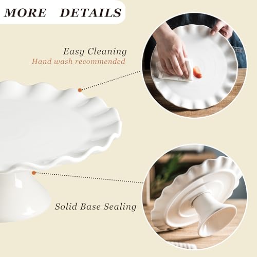Yhojoy SY329 White Cake Stand, 10 Inch Wedding Cake Stands For Party, Round Dessert Stand thumb #3