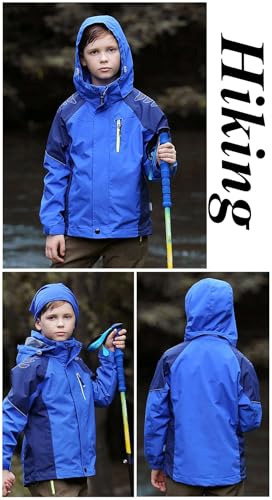 Kids 3-in-1 Waterproof Jacket Boys Girls Detachable Hood Outdoor Windproof Coat Inner Fleece Kids Outerwear2
