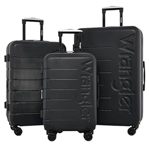 Wrangler Maverick 3 Piece Luggage Set, Black