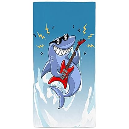 onetoze Microfaser Strandtuch Hai Gitarre Strandtuch mit hoher Wasseraufnahmen Badetuch Handtuch Perfekt für Schwimmen…