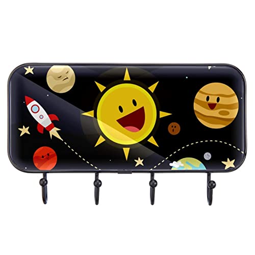 Lindo sistema solar planetas cohete ganchos